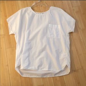 COS crisp white cotton top with short sleeves
